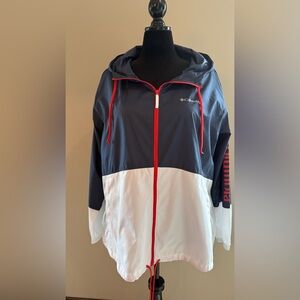 Columbia Plus Size Logo Flash Forward™ Windbreaker
Navy & White w/ Red Accents